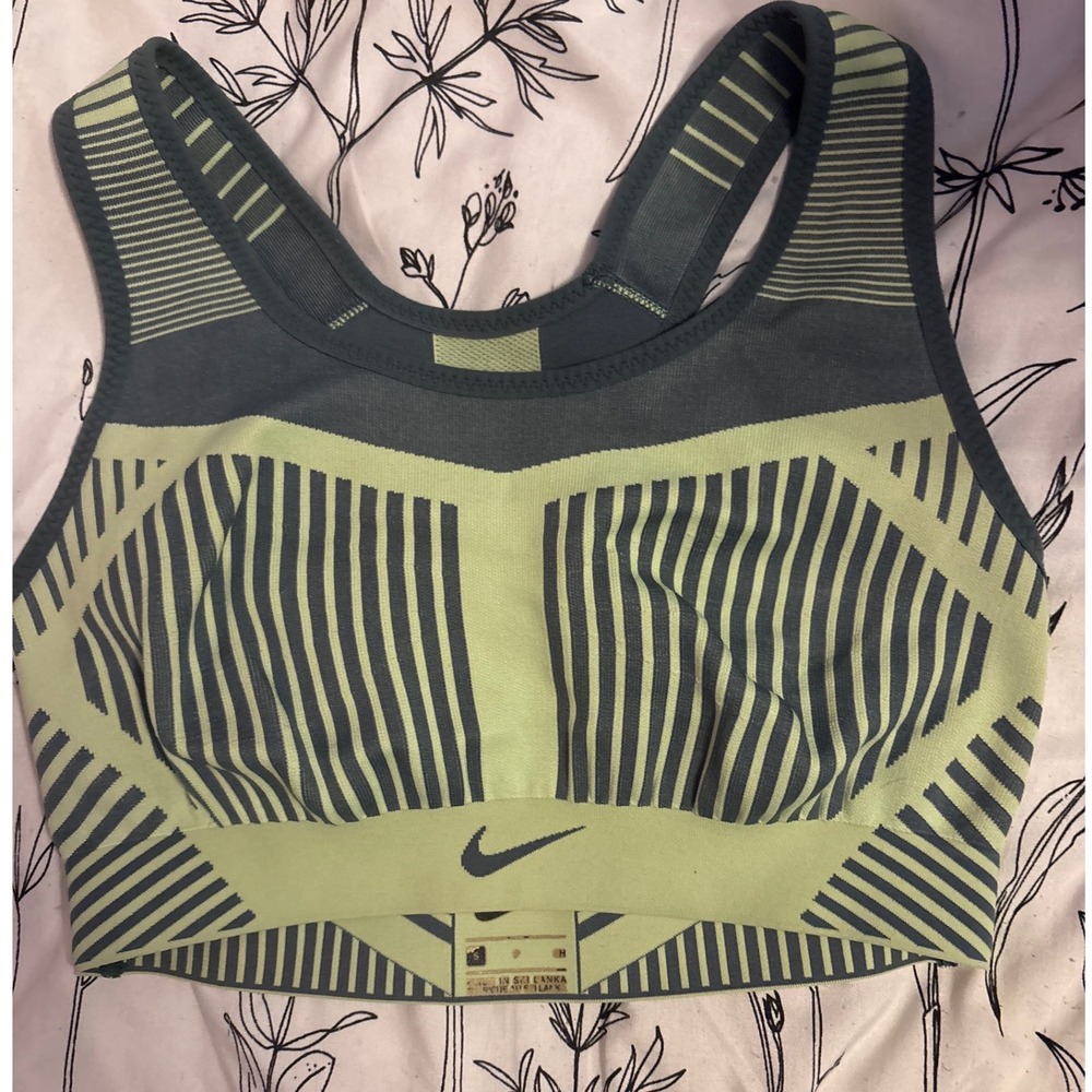 Nike Fe/Nom Lime Green Flyknit RARE & HTF Sports Bra, Size Small